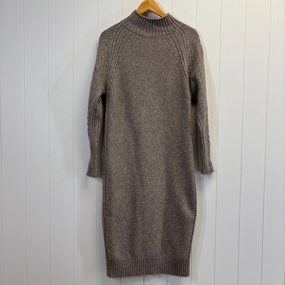 Universal Thread Taupe Cable Knit Turtleneck Sweater Dress